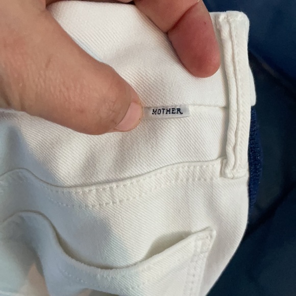 MOTHER JEANS white with navy tuxedo stripes THE LOOKER Ankle sz 26 EUC - Picture 7 of 9